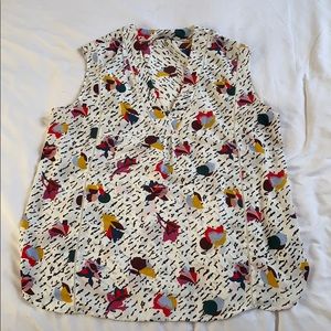 Halogen XL Geometric Print Blouse Top